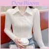 Spring Autumn Knit Shirt For Women With Purl Stitch Design And Princess Sleeves