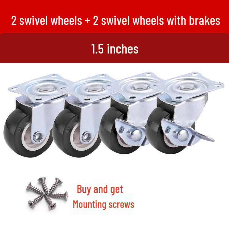 1-3 Inch Silent Swivel Caster Wheels with Brakes for Furniture and Trolleys