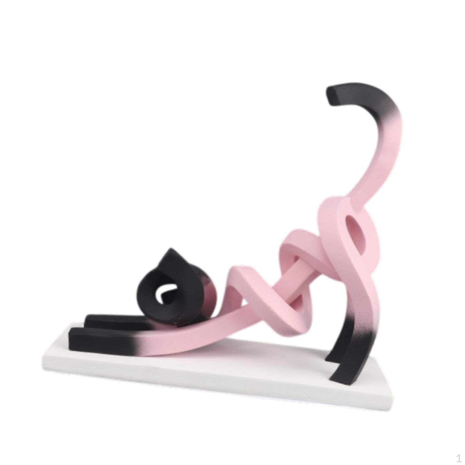 

Абстрактная статуэтка кошки, коллекционное украшение, европейская настольная скульптура, орнамент из смолы 31cmx10cmx28.5cm розовый