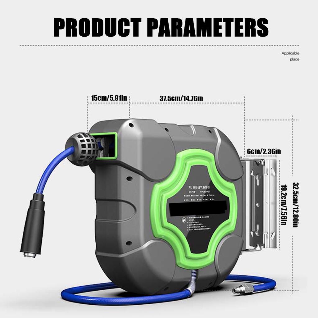Automotive Air Hose Reel Irrigation Tube Pneumatic Hose Pu Yarn Clamping Tube Automatic Retractable Reel Drum Hose