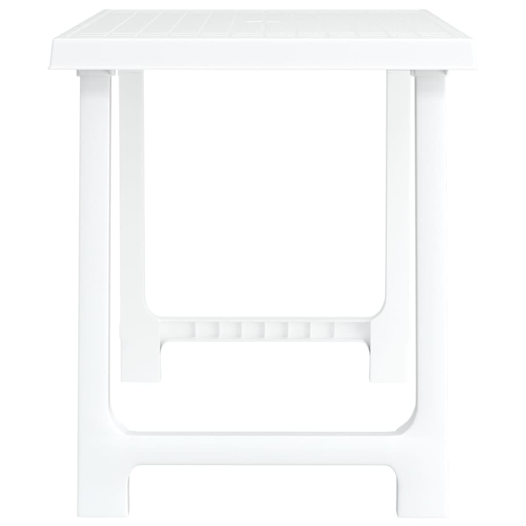 Camping Table White 79 X 56 X 64 Cm PP Wood Grain Finish
