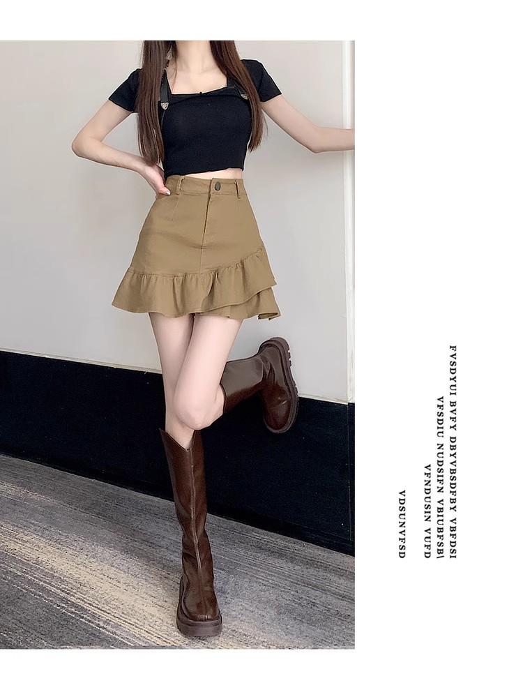 Damen High Waist Denim Rüschen Bodycon Rock - Neue Herbstkollektion 2025