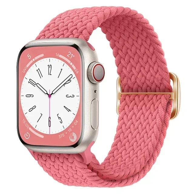 Nylon Strap for Apple Watch Ultra 2 Band 49mm 40mm 44mm 41mm 38 45mm Elastic Braided Loop Bracelet IWatch Series 9 8 7 6 SE 5 4