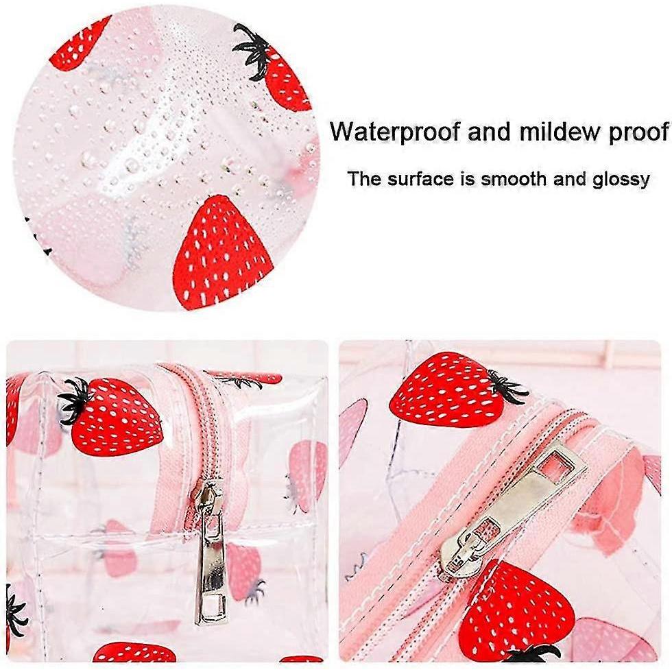 2 Pieces Of Transparent Pencil Case, Fruit Cosmetic Bag, Pvc Cosmetic Travel Bag