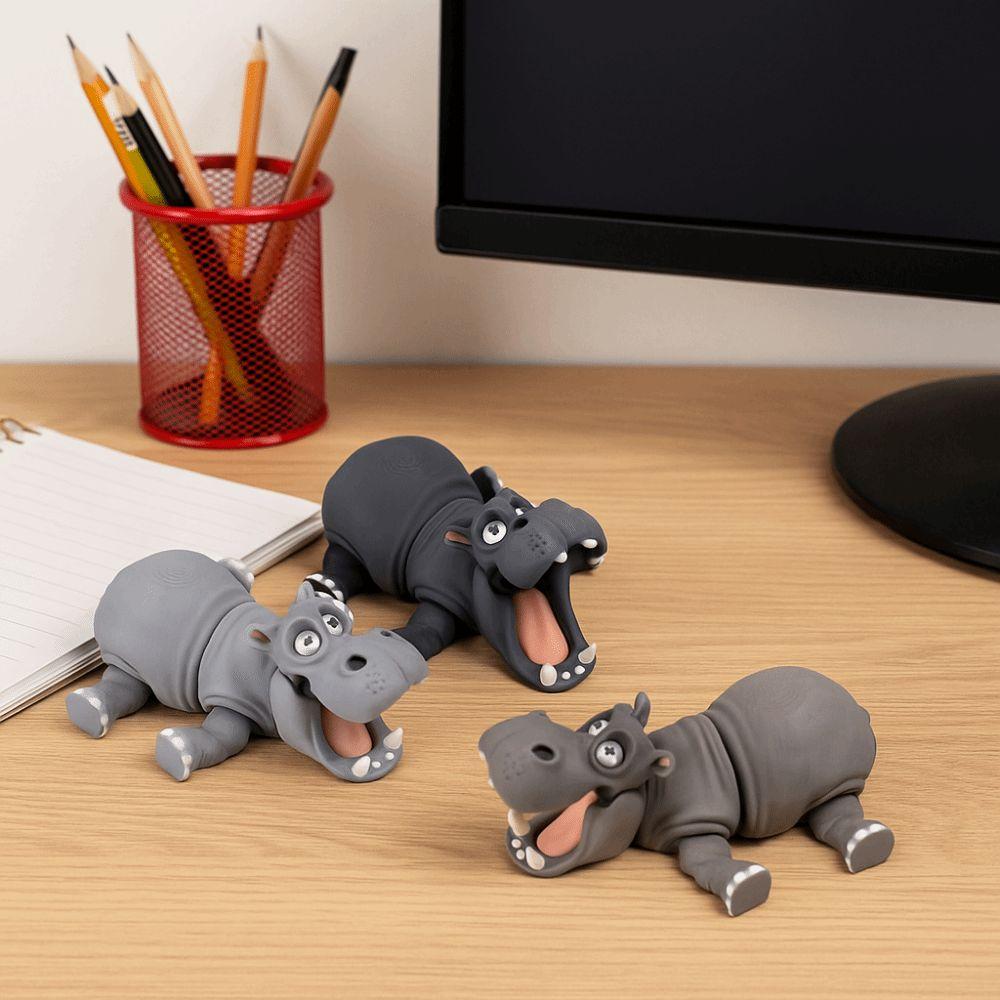Creative Design Simulation Hippopotamus Model toy Cute Style 3D Printing Home Ornament  Gift Giving