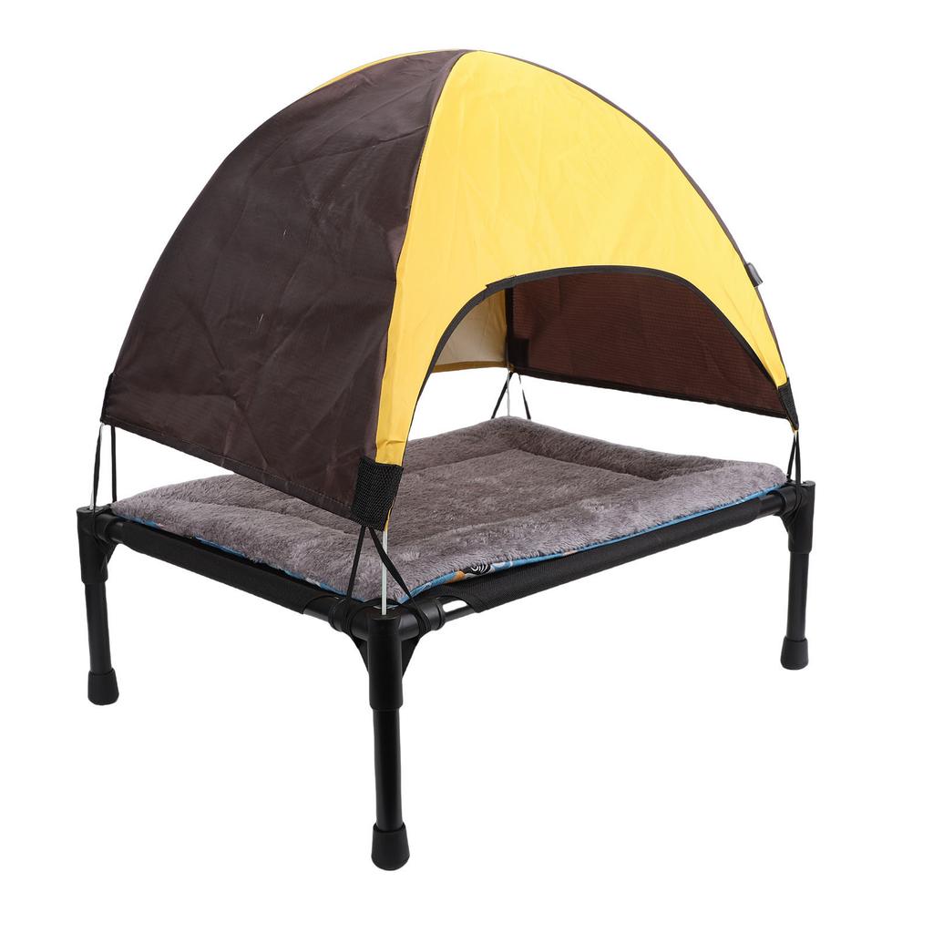Lit de chien surélevé d'extérieur avec auvent Tente de camping rafraîchissante Lit de camp pour chien hors sol pour activités de plein air