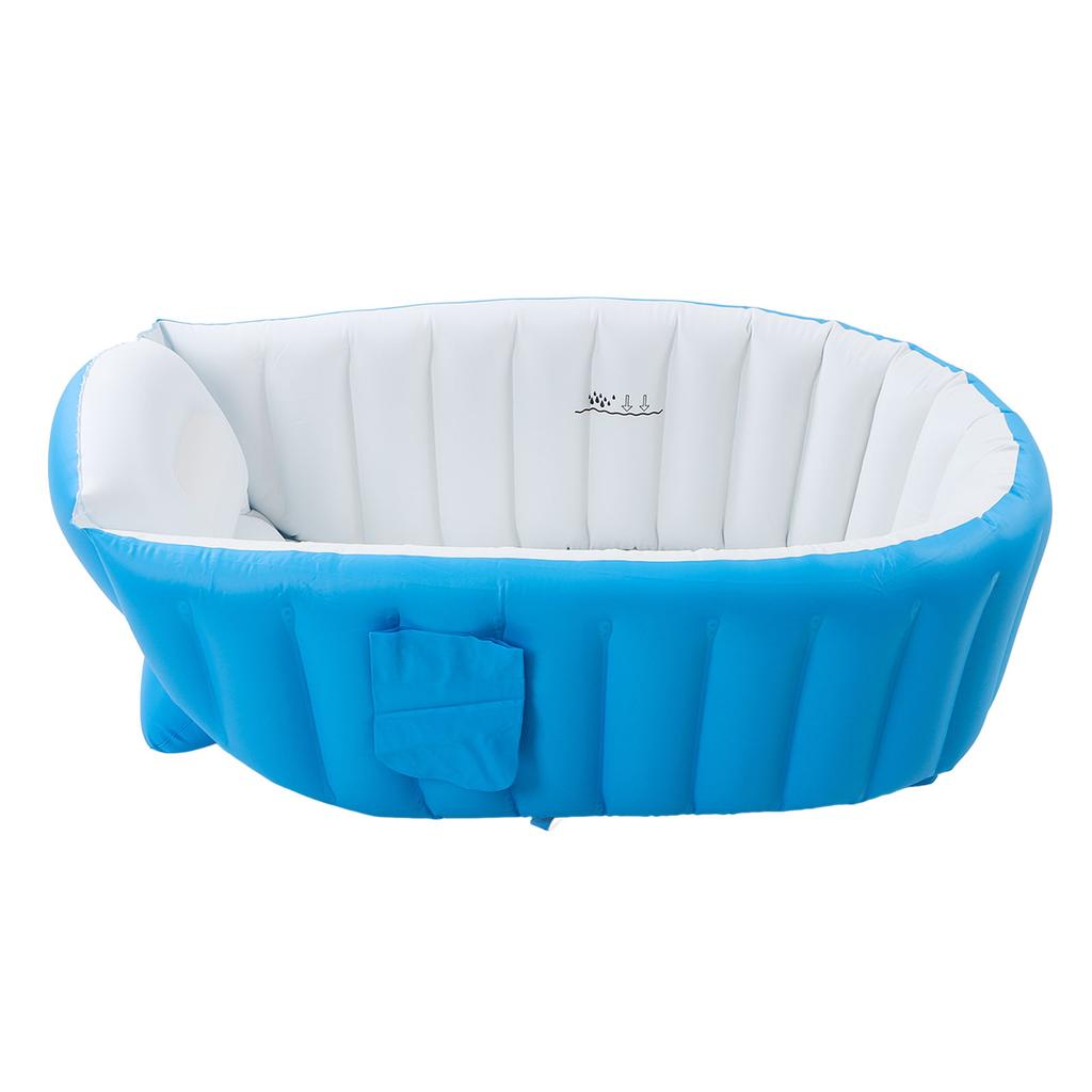 Inflatable Baby Bathtub with Air Pump Water Level Marker Skid Resistance Bottom Foldable Toddler