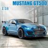 Large 1/18 Alloy Die-cast Ford Mustang GT500 Car Model Collection Ornaments Simulation Sound and Light for Boys Birthday Gift
