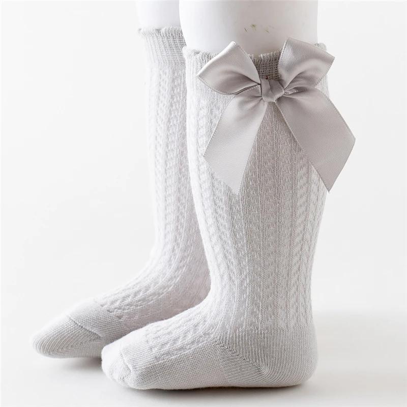 Children Girls Royal Style Bow Knee High Fishnet Socks Baby Toddler Bowknot In Tube Socks.Kid Hollow Out Sock Sox 0-3Y Clothes