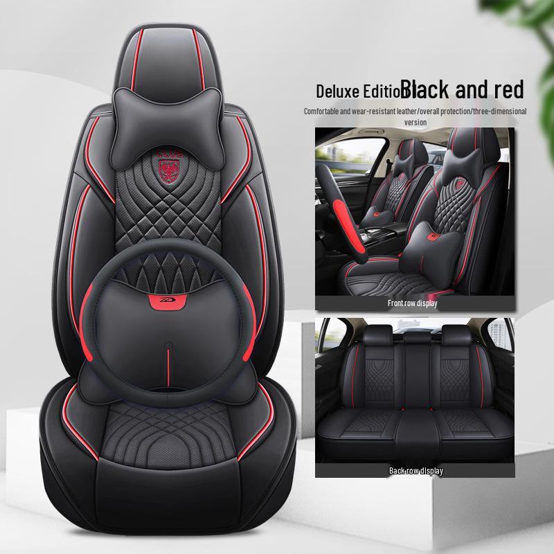 Universal Leather Car Seat Cover & Cushion for All Seasons - Winter Model