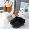 Women's Wide Width Slip-On Snow Boots, Faux Suede Cuff Winter Ankle Boots, Cozy Fleece Lined Casual Booties for Fall