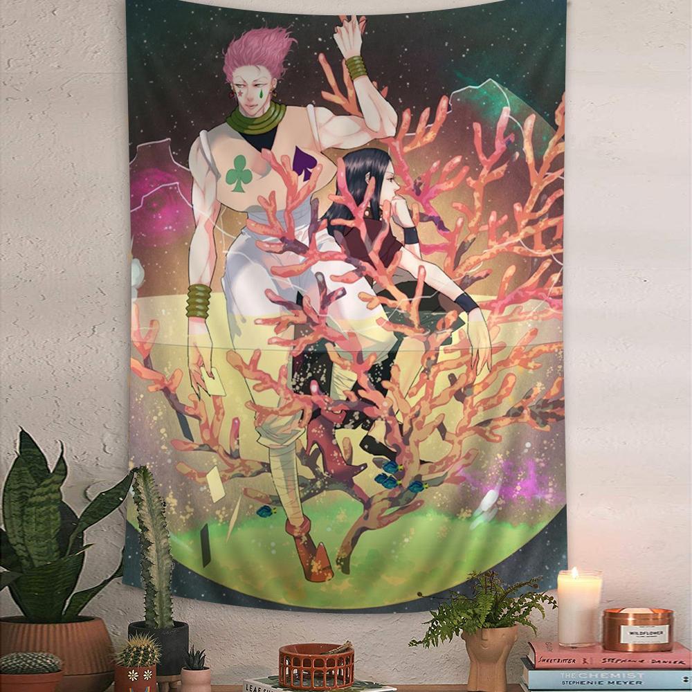 Hunter X Hunter Hisoka Anime  Printed Large Wall Tapestry Indian Buddha Witchcraft Bohemian Hippie Wall Art Decor