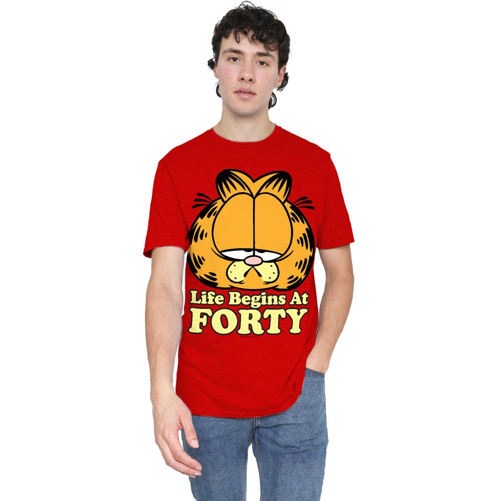 Garfield Unisex Adult Life Begins At Forty T-Shirt