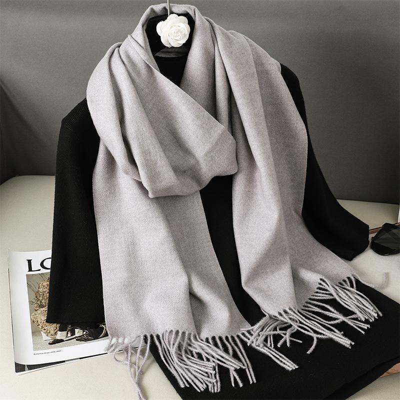 Nytt 62 farger Vinterskjerf for kvinner Langt Varmt Kasjmirskjerf Hijab Ensfarget Dame Sjal Wrap Kvinnelig Pashmina Bandana Hodeskjerf