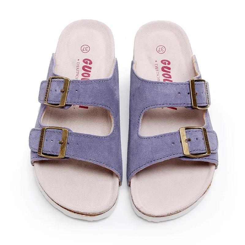 Mote 16 stil Kvinner Menn Korktøffel Kvinner Sommer Blandet Farge Casual Strand Slip on Flip Flops Slides Sko Pluss Størrelse 35-46