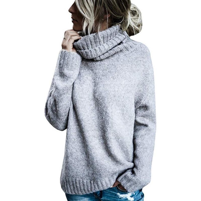 Women S High Neck Long Sleeve Pullover Knit Sweater