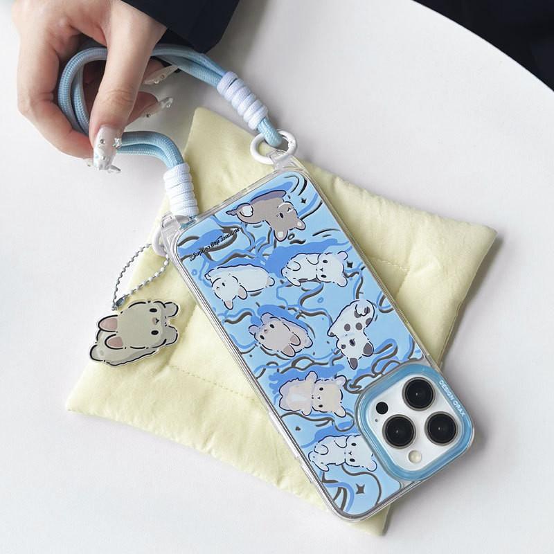Anti-theft Lanyard Phone Case Compatible and Suitable for iPhone15 14 13 12 11promax Cartoon Small Animals