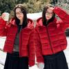 Hooded small ribs down cotton clothes women's short winter fashion armband warm loose bread clothes tide