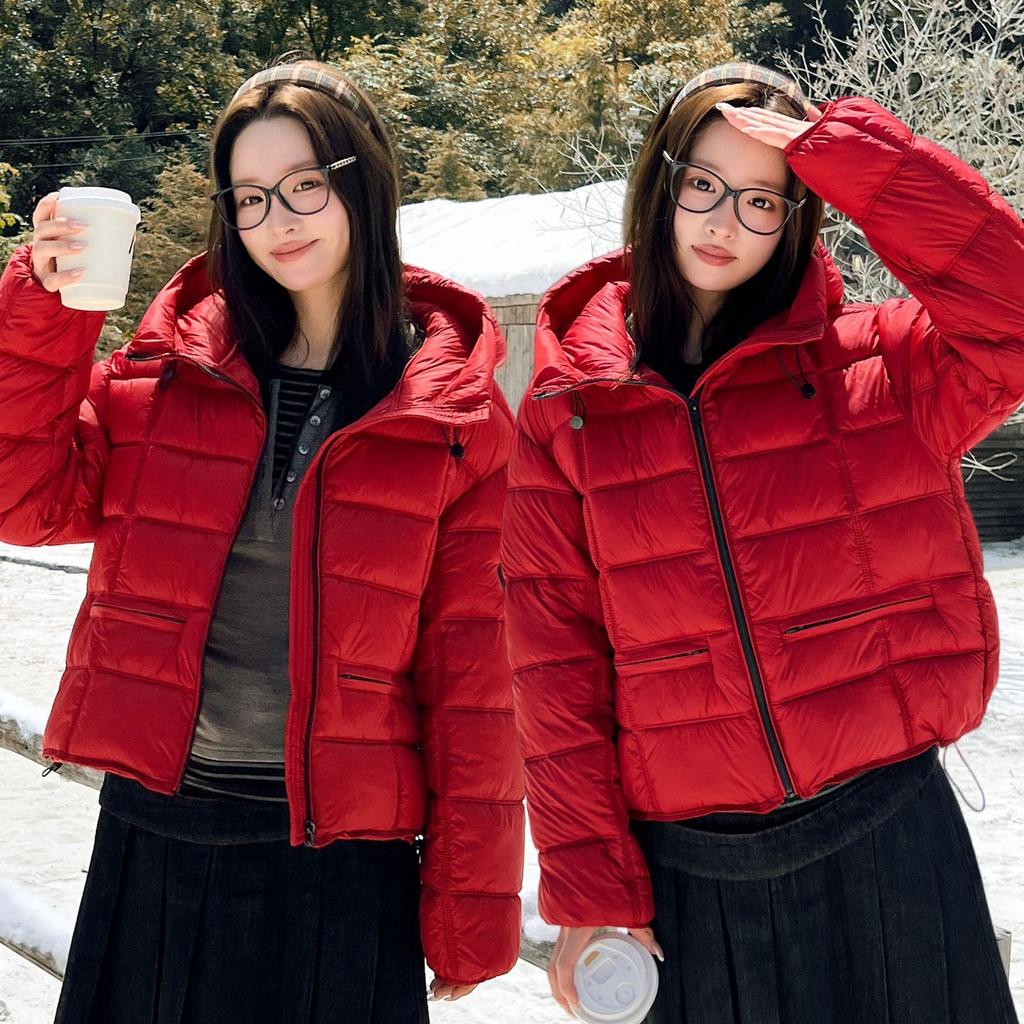 Hooded small ribs down cotton clothes women's short winter fashion armband warm loose bread clothes tide