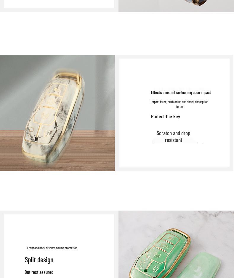 High-End Protective Key Case for Ford Taurus, F-150, Mustang, with Carabiner