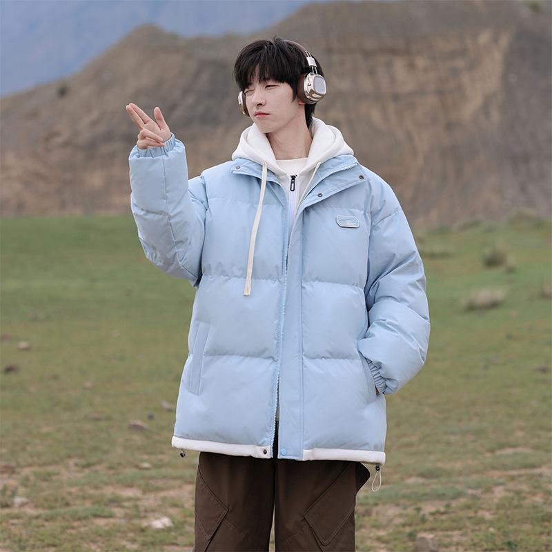 Men's Winter 2025 Retro Cotton-Padded Jacket - Thick, Trendy, Fake Two-Piece Coat