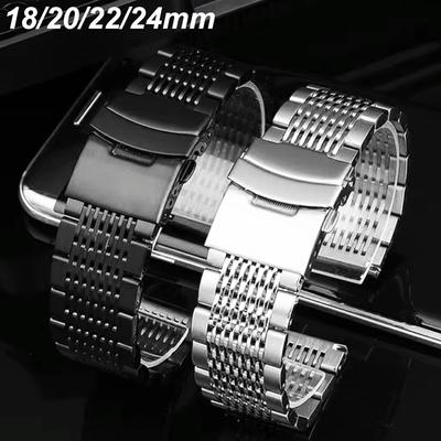 18 20 22 24mm Stainless Steel Watch Band For Samsung Galaxy Watch 7 6 5 40mm 44MM Straps For Huawei Gt5 Pro 42 46mm GT3 Bracelet