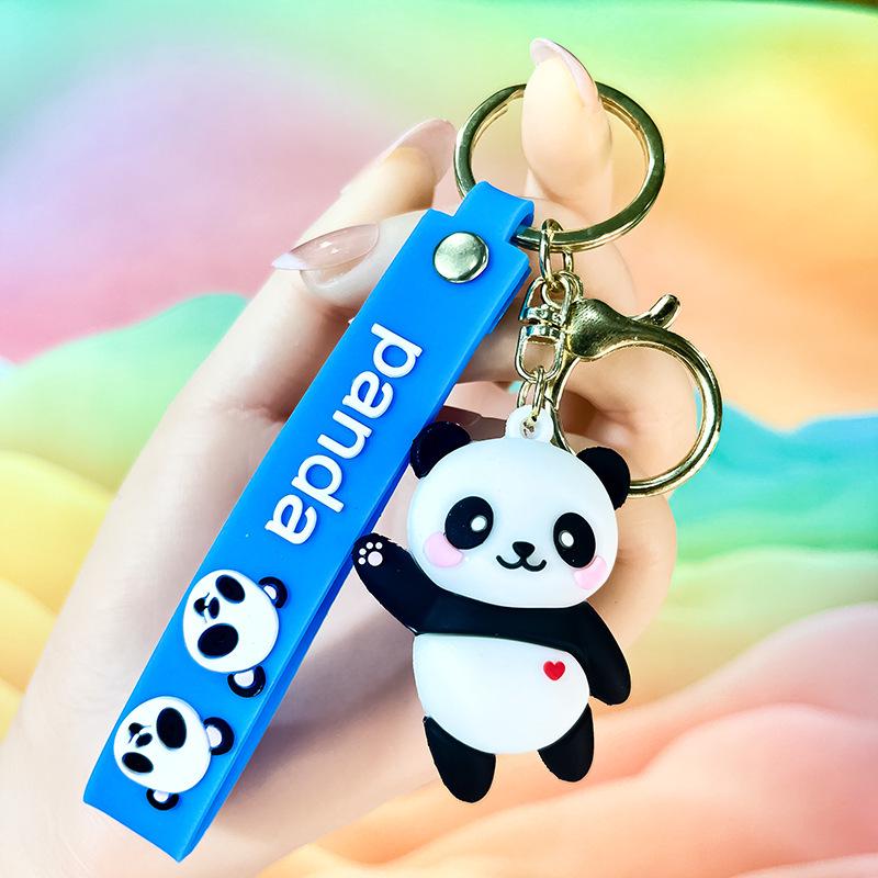 

Bamboo-Hugging Panda Keychain - Cute Cartoon Pendant for Backpacks & Bags Individually Packaged in OPP Bag