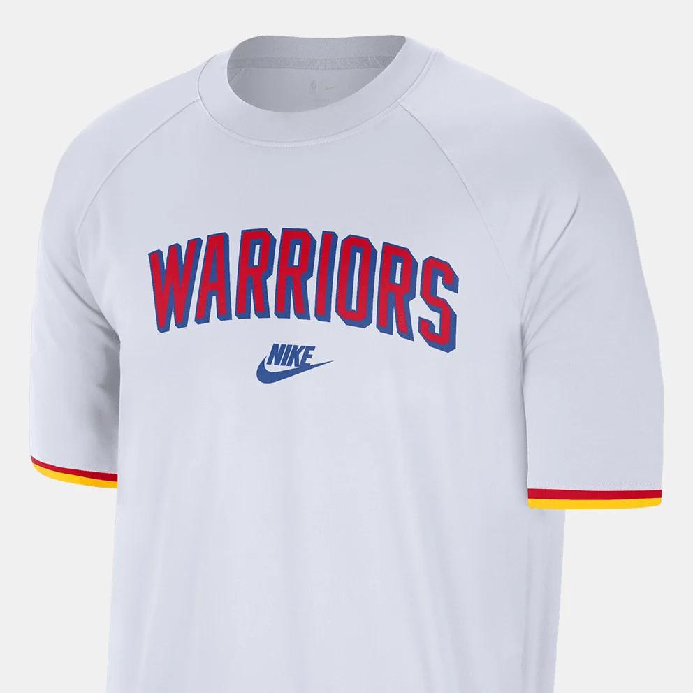 New Nike Golden State Warriors Hardwood Classics Men's Nike Dri FIT Nba Short Sleeve Pregame Top FZ0141-100