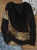 2024 Fashionable European & American Cowl Neck Button Long Sleeve T-shirt