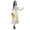 Xiangying Women's Ethnic Embroidered Tie-Neck Dress