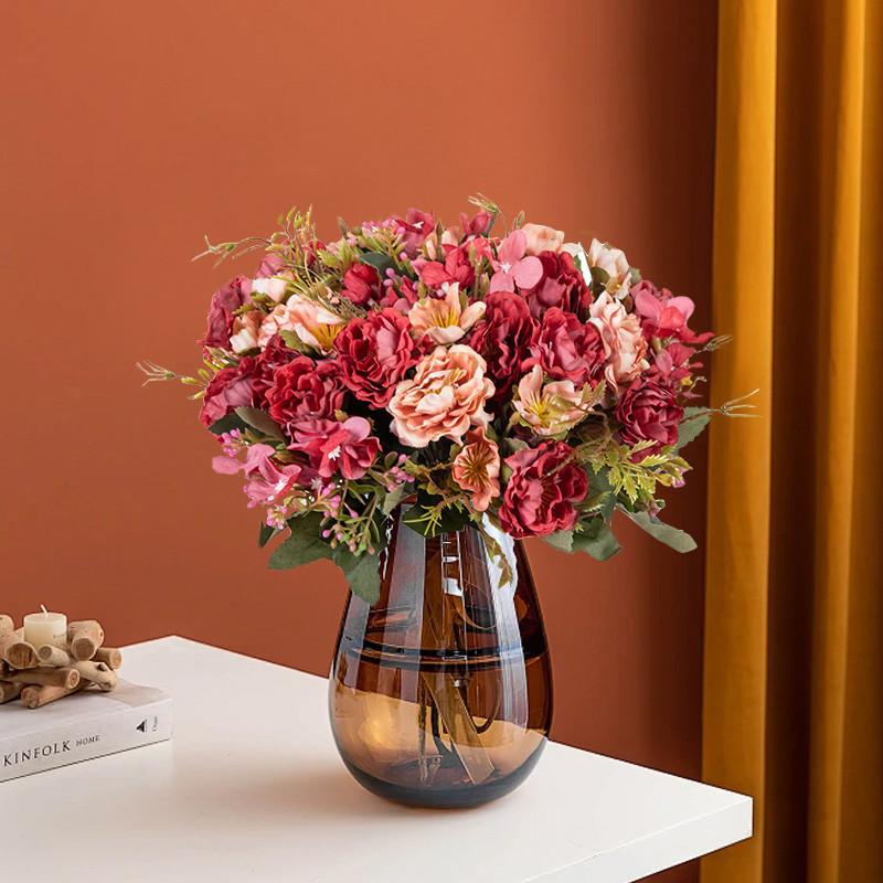 1/3pcs Artificial Flowers Silk Peony Rose Festival Home Room Outdoor Yard garden wreath Wedding bridal bouquet DIY Gifts Decorat