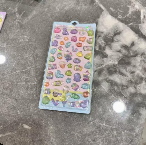 1-5Sheets Kawaii Cartoon 3D Relief Sticker Cute Crystal Jelly Patch For Mobile Phone Case Mirror Scrapbook Journal Animal Deco