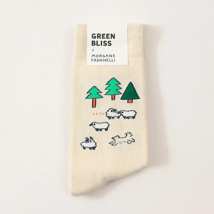 Iceland Sheep. Soft Organic Non-compression Illustrated Socks