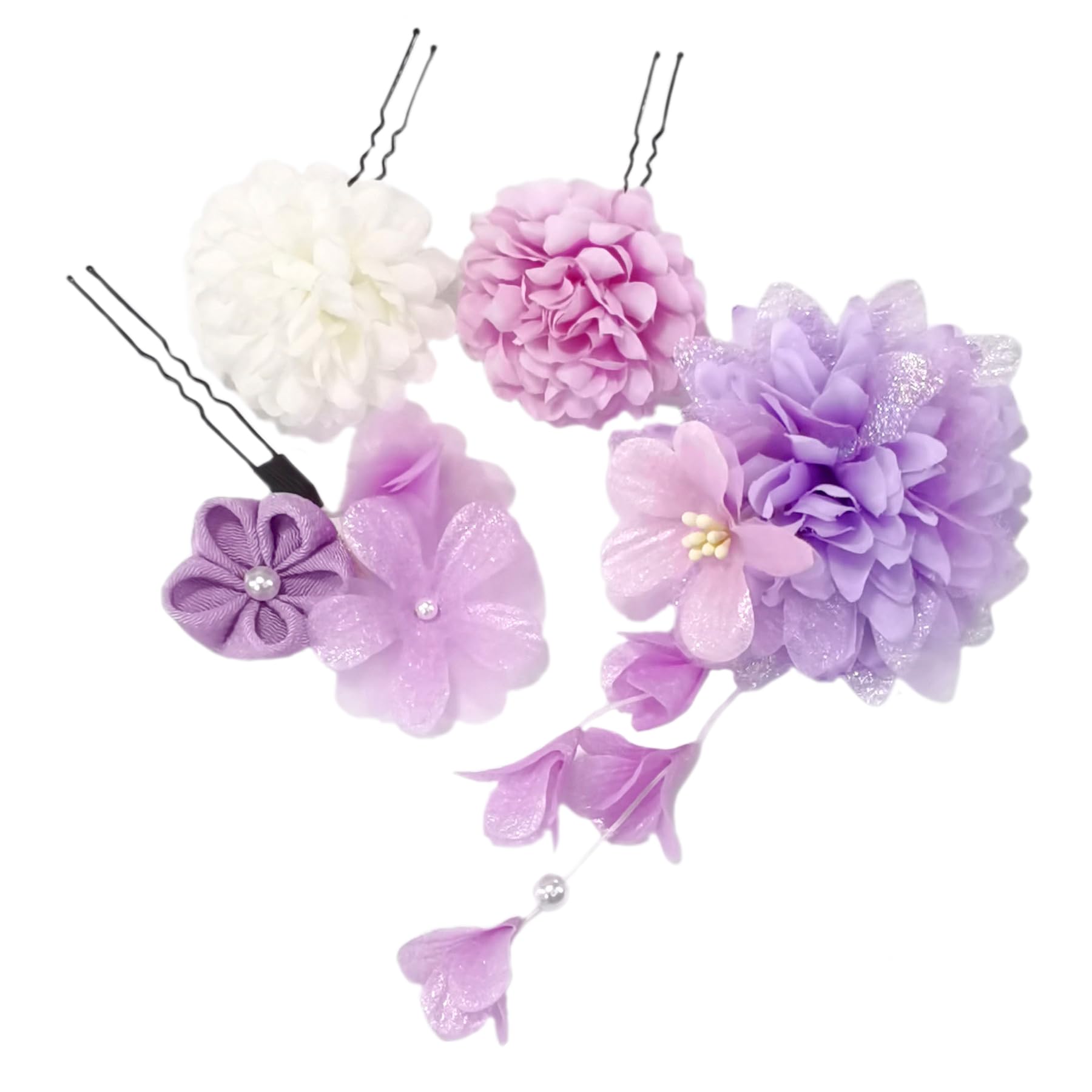 

Baramoly Hair Hair Japanese Preserved Flower Fireworks Cute Hair Purple Ornament, Accessory, Clothing, Kimono, Yukata, Ornament, Tsumami-zaiku, фиолетовый