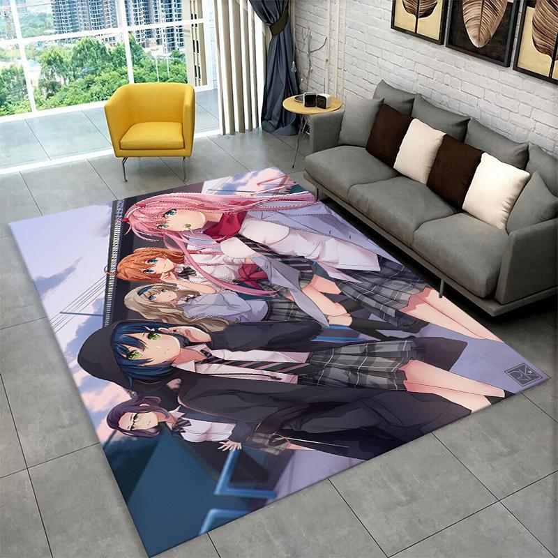 Cartoon Zero Two Sexy Girl DARLING In FRANXX Carpet Rug for Bedroom Living Room Sofa Doormat Home Decor,Kid Area Rug Non-slip