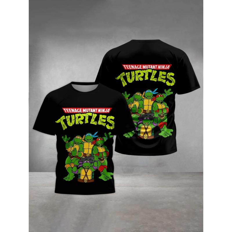 Summer Round Neck 3D Teenage Mutant Ninja Turtles Printed Top Fashionable Casual Short Sleeved Children's Boy T-shirts