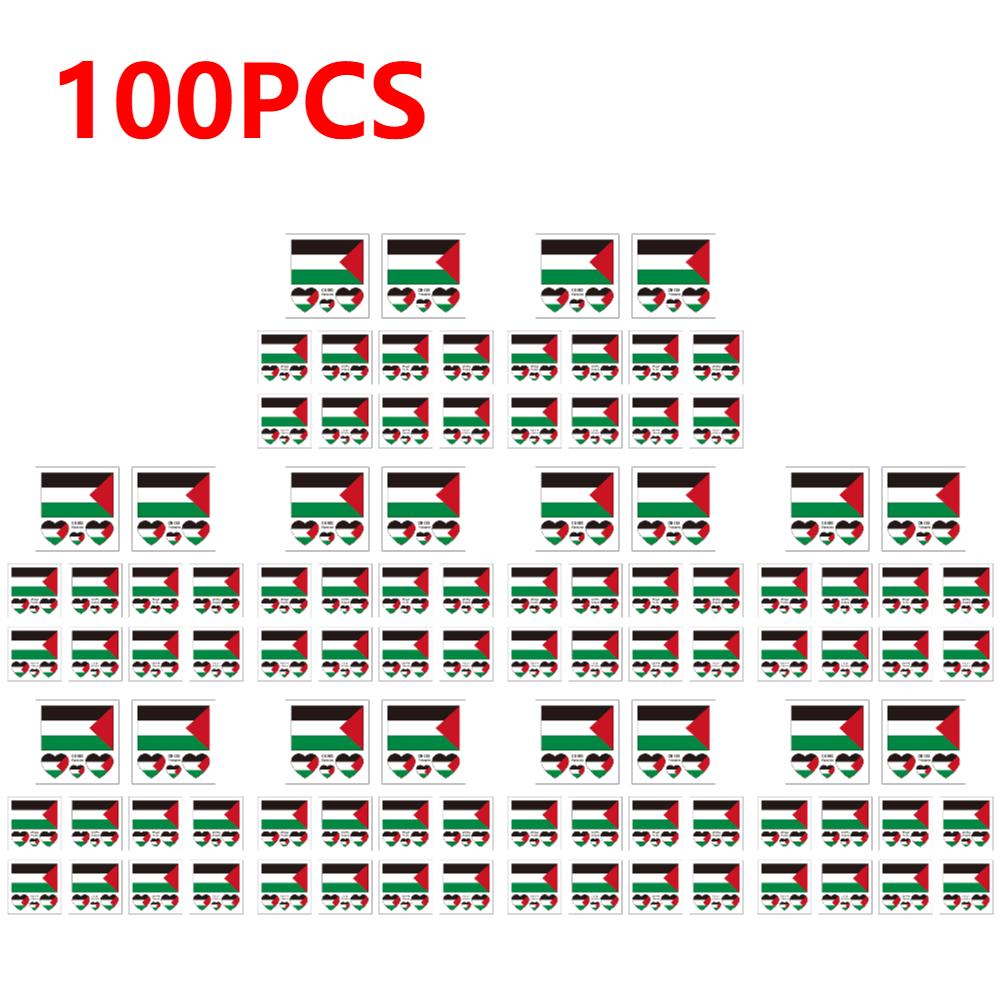 10-100pcs Palestine Face Arm Stickers Waterproof Palestine Flag Sticker Durable Small Stickers Effortless Removal for Parade