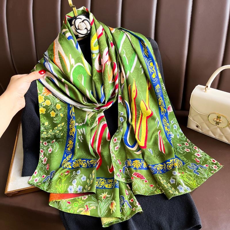 Women S Double Sided Printed Watercolor Long Scarf Thin Elegant Shawl