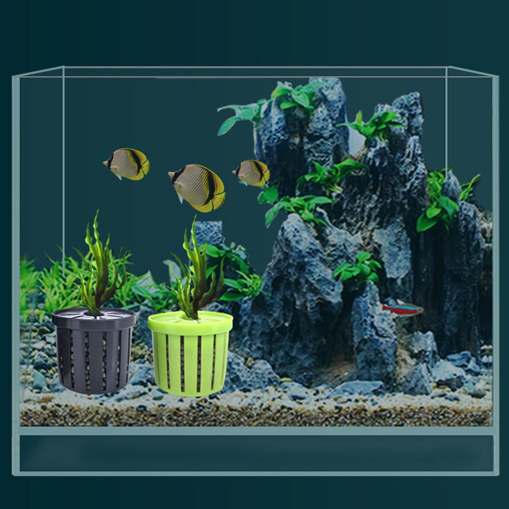12Pcs Aquarium Plant Holder Multi-Function Porous Planting Basket Anti Floating Aquarium Plant Cup for Aquarium Decoration