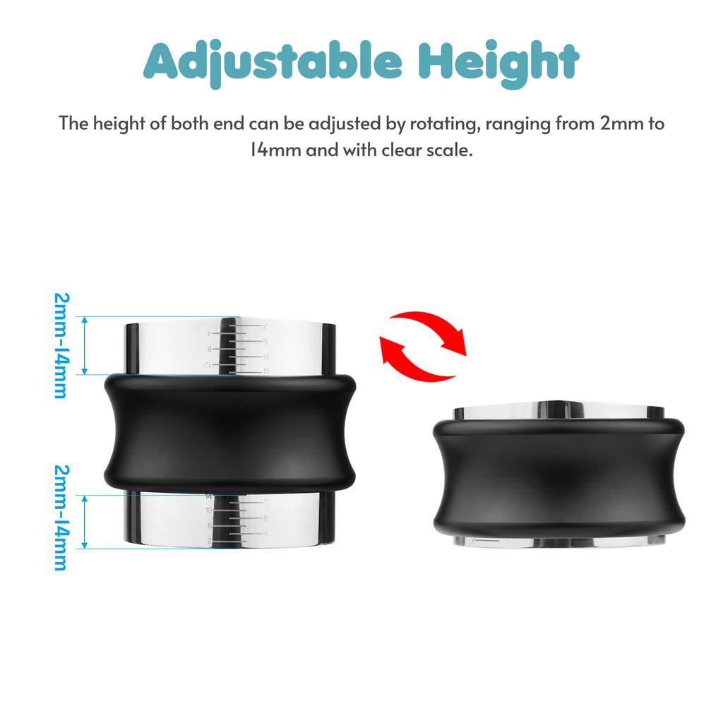 Livellatore Per Caffè 58 Mm In Acciaio E Legno - Distributore Regolabile Per Espresso, Pressino Manuale - 4