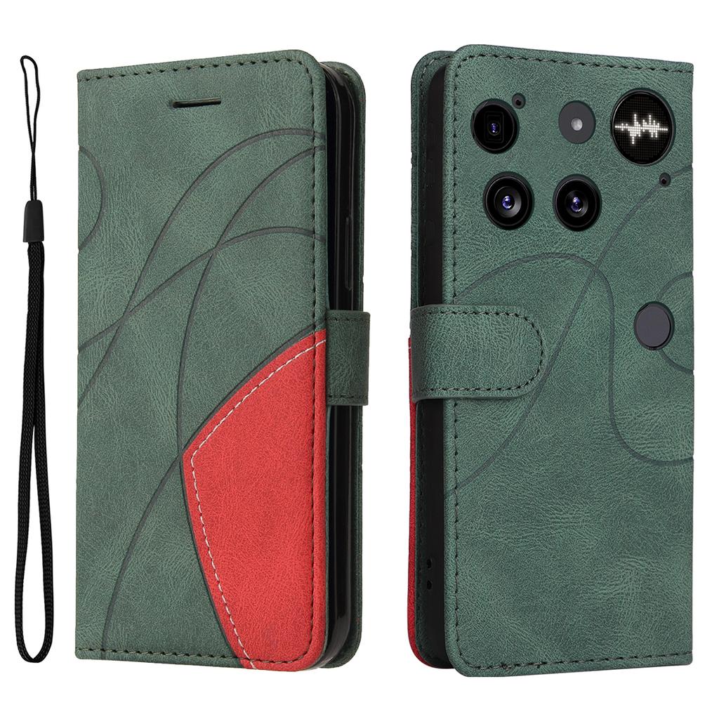 For Nothing Phone (3) 5G Leather Phone Case Stand Wallet with Bi-colour Splicing Design