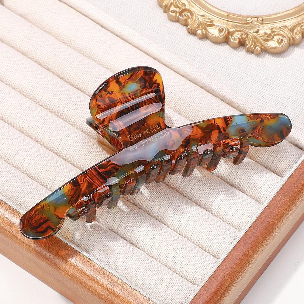 RAINBOW BOWS Women Acetate Leopard Hair Claw Hair Claws Chic Barrettes Crab Hairpins Styling Clips Girls Headwear Hair Accessory