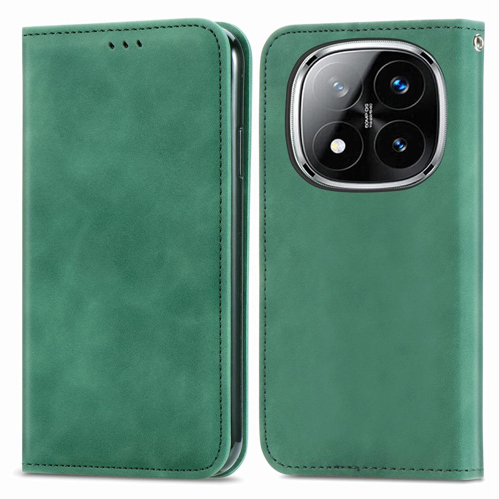 For Xiaomi Redmi Note 14 Pro 5G/Poco X7 5G Case Skin Touch Feeling Leather Card Holder Phone Cover Magnetic Absorption