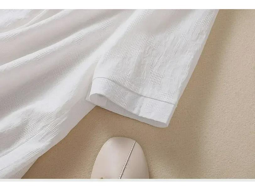 2024 Women's Chinese-Style Jacquard Embroidered Cotton-Linen Hooded Cardigan Shirt - Casual and Trendy Summer Wear