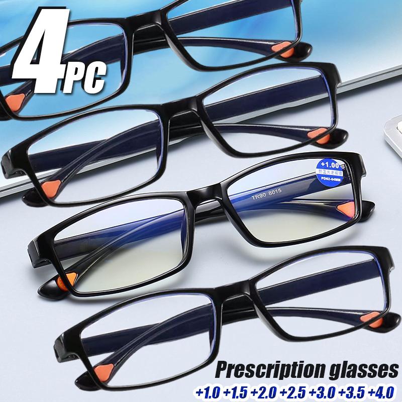 

4 шт. Унисекс Очки для чтения Мужские Женские Ультралегкие Портативные Очки для пресбиопии +1.0 1.5 2.0 2.5 3.0 3.5 4.0 2.5