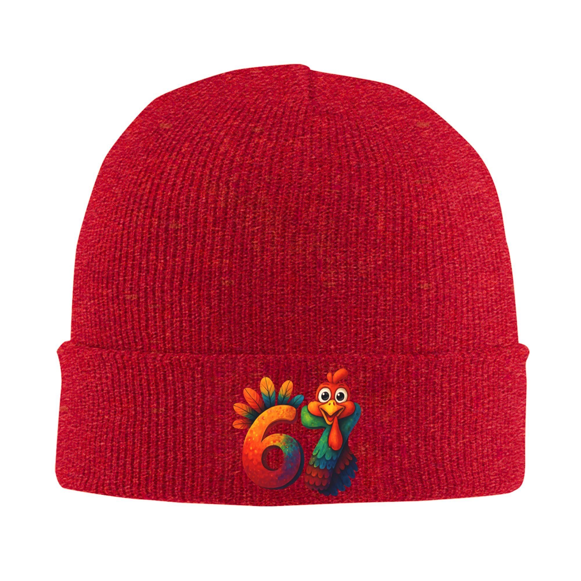 67 Thanksgiving Funny Colorful Rooster Turkey Thanksgiving 67 Beanie Hats Skullies Beanies Men Caps Autumn Gym Bonnet Hats One Size