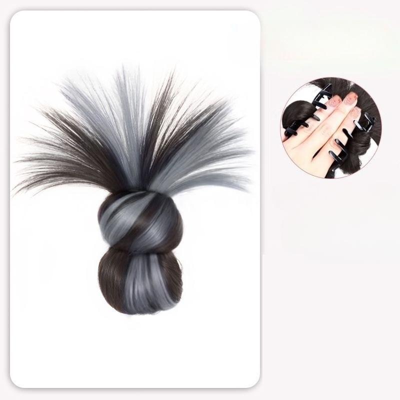 Women Simple Hair Claw Lazy Feather Ponytail Claw Korean Fashion Meatball Crab Clip Fake Hair Clamp High Ponytail Accessories