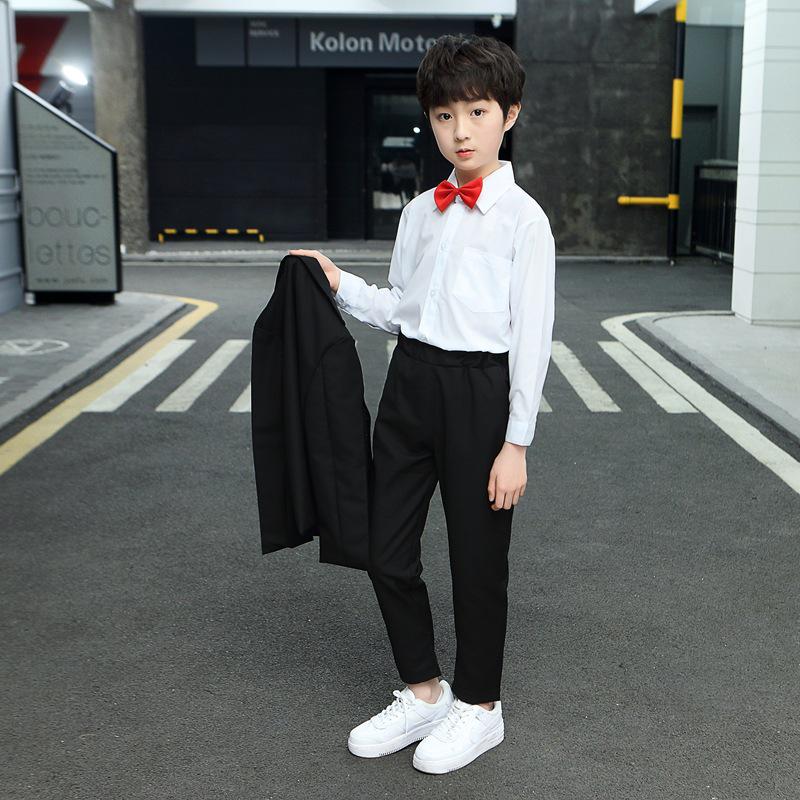 Charming Children's British-Style Three-Piece Suit: Tuxedo Jacket for Boys' Piano Performance