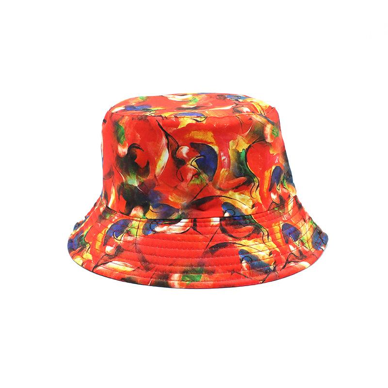 Printed Bucket Hat, Women'S Outdoor Sun Hat, Double-Sided Hat Tide