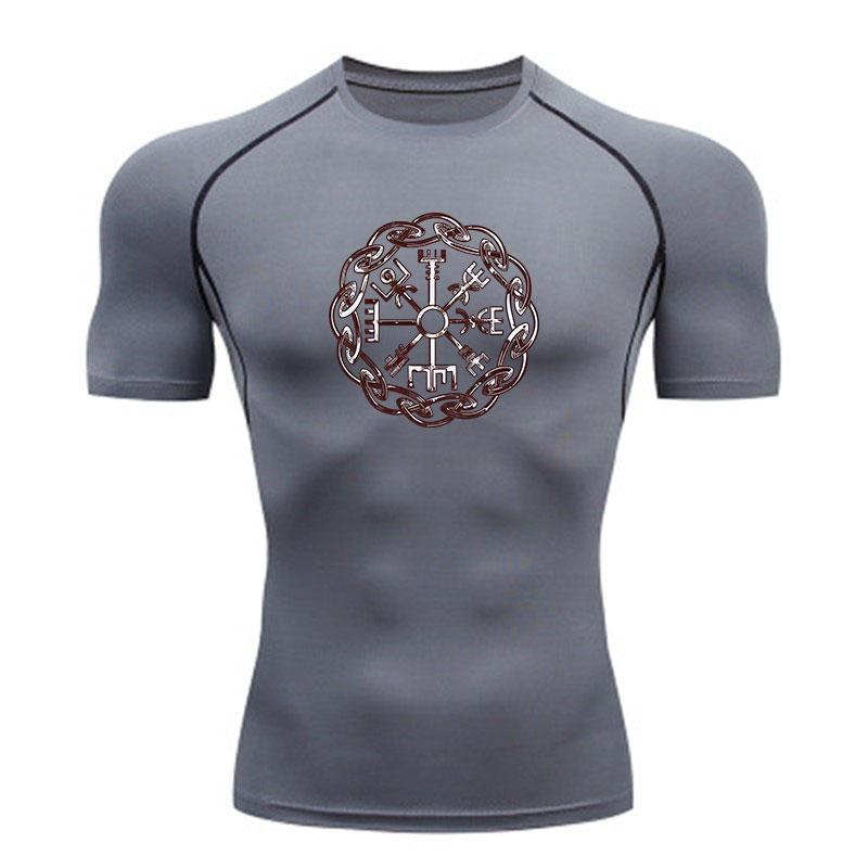 Herren Kompressions-Trainings-T-Shirt, Antike Nordische Wikinger Rune